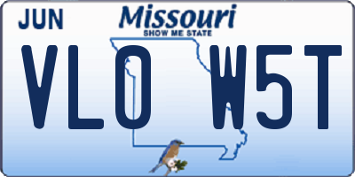 MO license plate VL0W5T