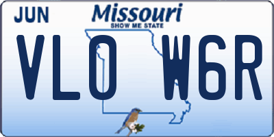 MO license plate VL0W6R