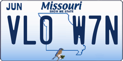 MO license plate VL0W7N