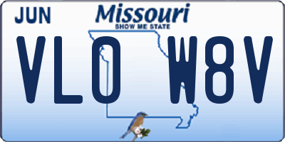 MO license plate VL0W8V