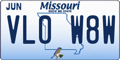 MO license plate VL0W8W