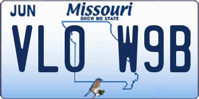 MO license plate VL0W9B