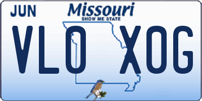 MO license plate VL0X0G