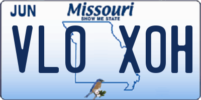 MO license plate VL0X0H