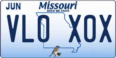 MO license plate VL0X0X