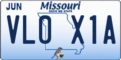 MO license plate VL0X1A