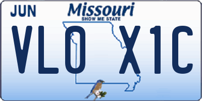MO license plate VL0X1C