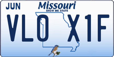 MO license plate VL0X1F