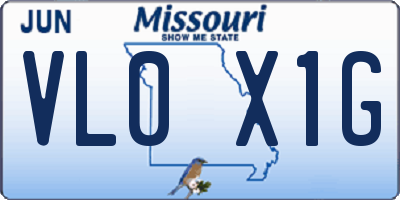 MO license plate VL0X1G