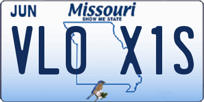 MO license plate VL0X1S