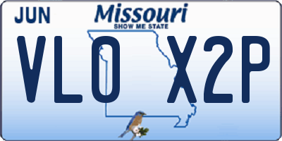 MO license plate VL0X2P