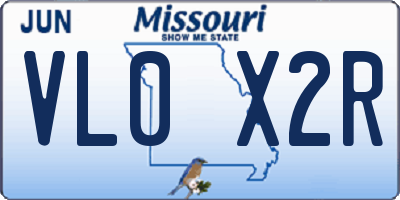 MO license plate VL0X2R