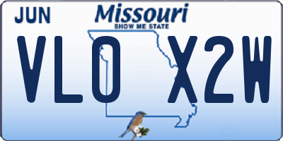 MO license plate VL0X2W