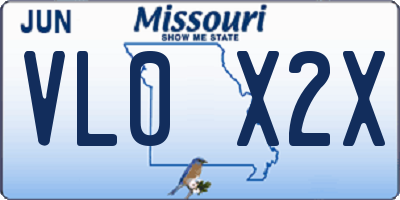 MO license plate VL0X2X