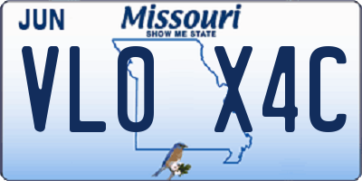 MO license plate VL0X4C