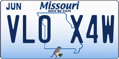 MO license plate VL0X4W