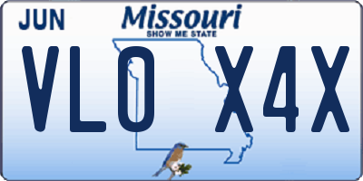 MO license plate VL0X4X