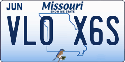 MO license plate VL0X6S