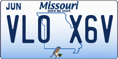 MO license plate VL0X6V