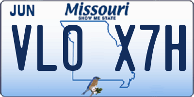 MO license plate VL0X7H