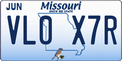 MO license plate VL0X7R