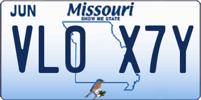 MO license plate VL0X7Y