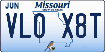 MO license plate VL0X8T