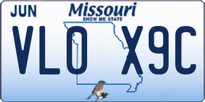 MO license plate VL0X9C