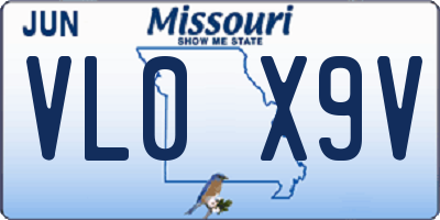 MO license plate VL0X9V