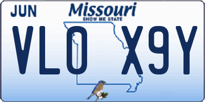 MO license plate VL0X9Y
