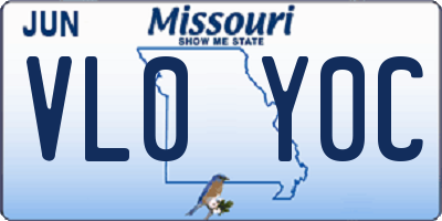 MO license plate VL0Y0C
