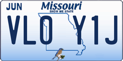 MO license plate VL0Y1J