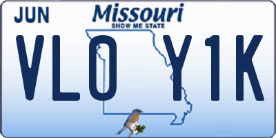 MO license plate VL0Y1K