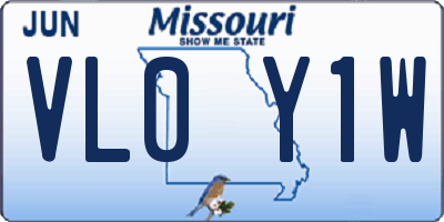 MO license plate VL0Y1W