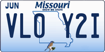 MO license plate VL0Y2I