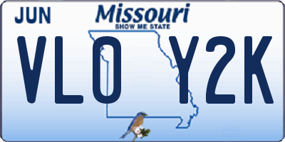 MO license plate VL0Y2K