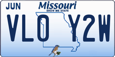 MO license plate VL0Y2W
