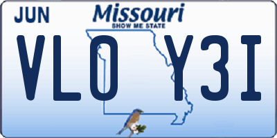 MO license plate VL0Y3I
