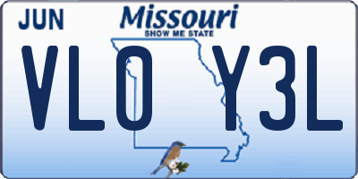 MO license plate VL0Y3L