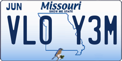 MO license plate VL0Y3M