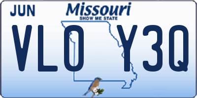 MO license plate VL0Y3Q