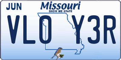 MO license plate VL0Y3R