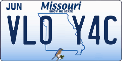 MO license plate VL0Y4C