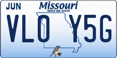 MO license plate VL0Y5G