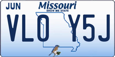 MO license plate VL0Y5J