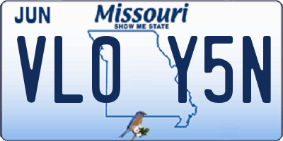 MO license plate VL0Y5N