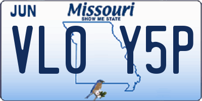 MO license plate VL0Y5P