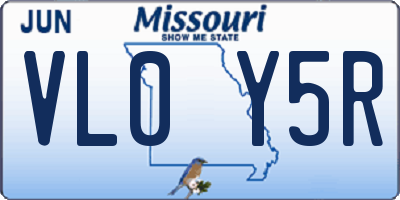 MO license plate VL0Y5R