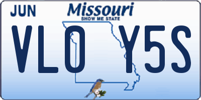 MO license plate VL0Y5S