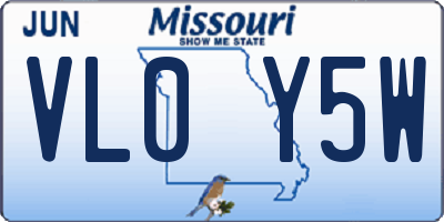 MO license plate VL0Y5W